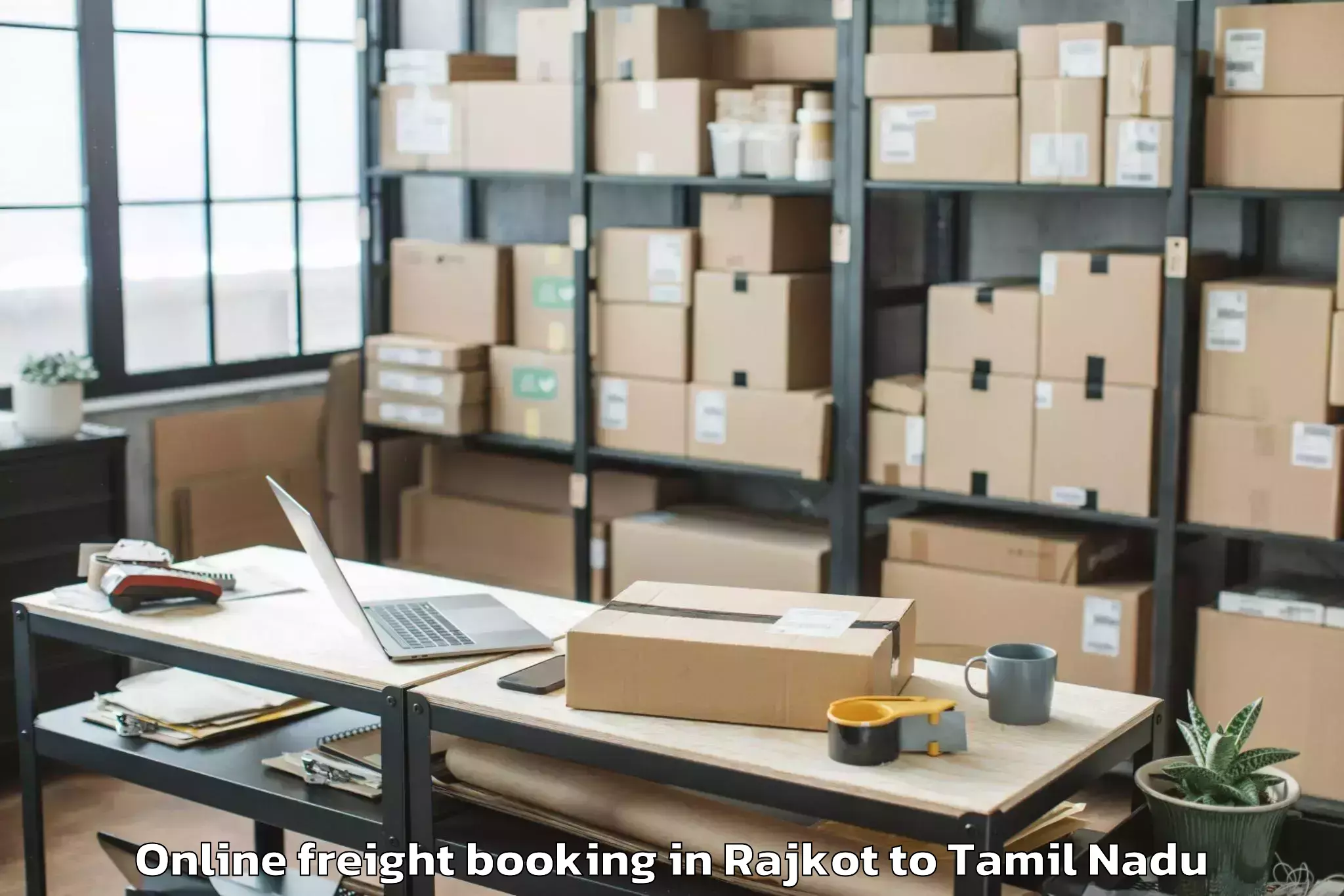 Affordable Rajkot to Vedasandur Online Freight Booking